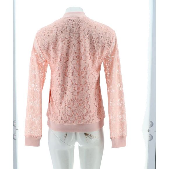 Isaac Mizrahi Lace Bomber Jacket Rosewater A485790I - Picture 5 of 9